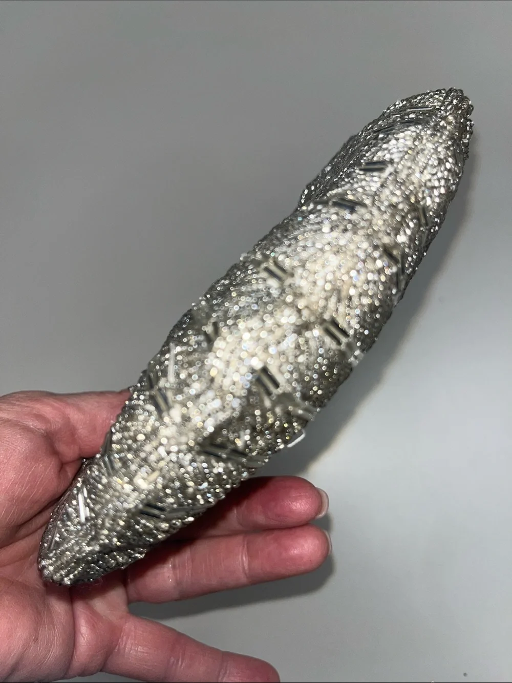 Silver Shell-Style Evening Crossbody / Clutch Bag